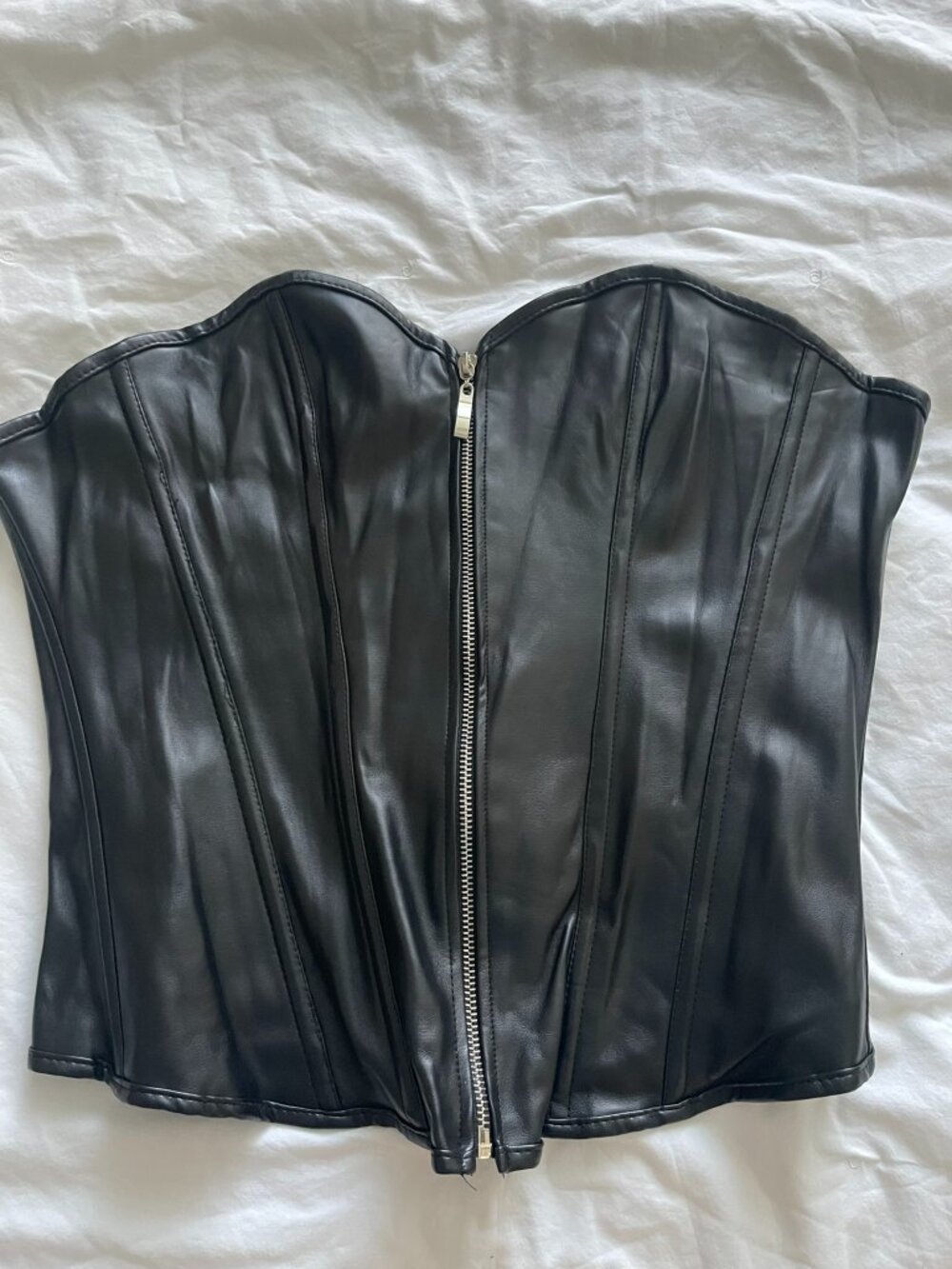 Black Faux Leather Corset